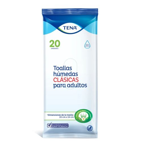 Toallas Tena Húmedas Clásicas Paquete X 20 Unidades Familia