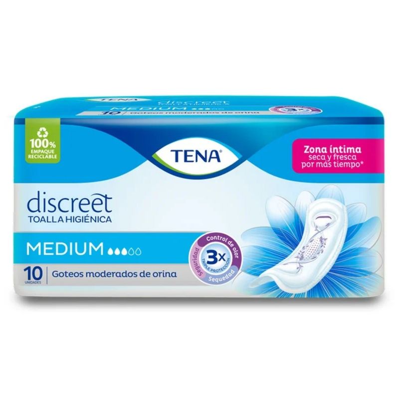 Tena Mujer Medium Toallas Higiénicas x10