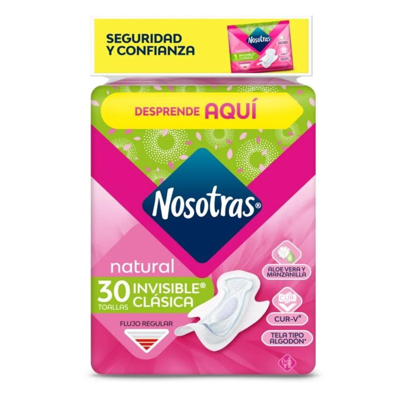 Nosotras Invisible Clásica 30 Und Natural
