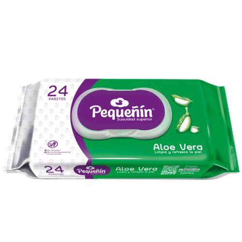 Pañitos Húmedos Pequeñin Aloe Vera Paquete X 24 Unidades Familia