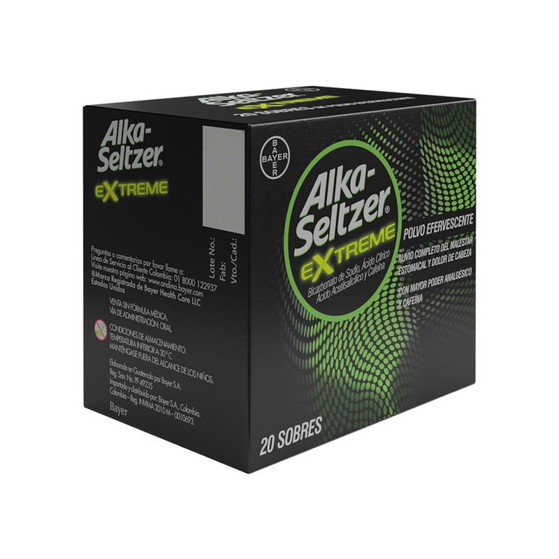Alka Seltzer Extreme Caja X 20 Sobres Bayer