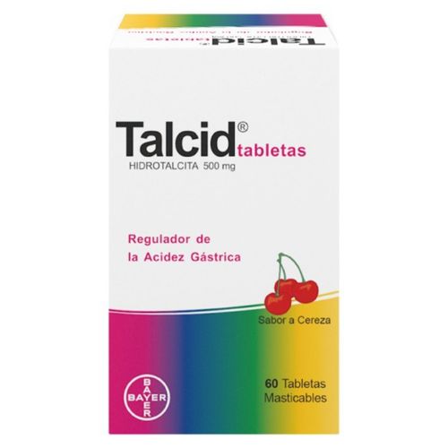 Talcid Cereza Hidrotalcita 500 Mg Caja X 60 Tabletas Masticable Bayer