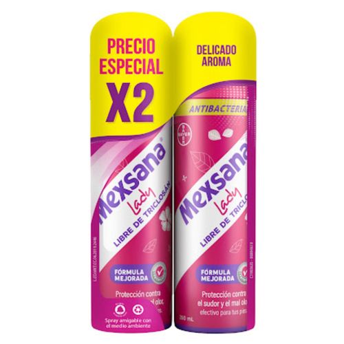 Talco Mexsana Spray Lady Antbacterial Frasco X 260 Ml 2 Unidades Precio Especial Bayer
