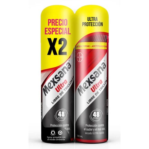 Talco Mexsana Spray Ultra Antbacterial Frasco X 260 Ml 2 Und Precio Especial Bayer