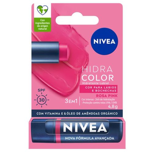 Protector Labial Nivea Hidra Color Rosado 5.5 Ml Bdf