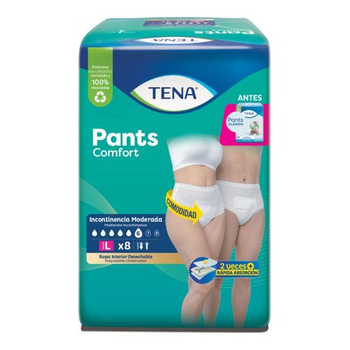 Pañal Para Adulto Tena Pants Clásico Large Paquete X 8 Unidades Familia