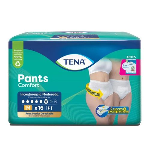 Pañal Para Adulto Tena Pants Clásico Medium Paquete X 16 Unidades Familia