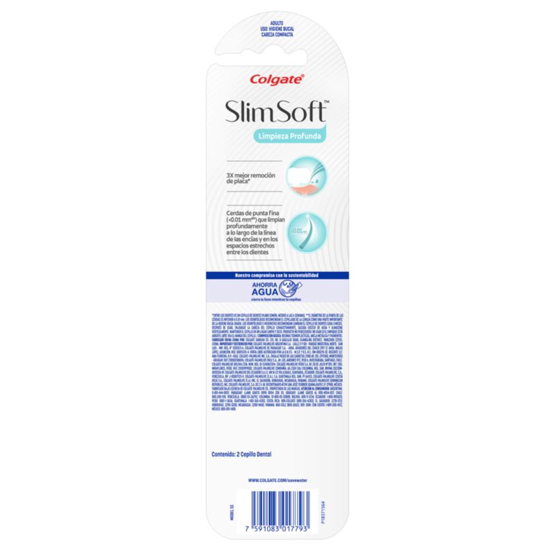 Cepillo Colgate Slim Soft 2 Unidades Pack
