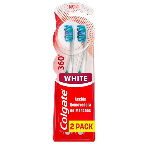 Cepillo De Dientes Colgate 360 Luminous Medium 2X1 Unidad