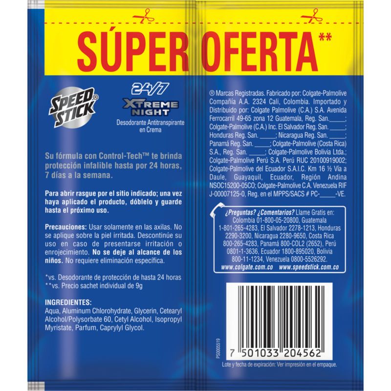 Mennen Xtreme Night crema pack 18 sobres
