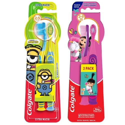 Cepillo De Dientes Para Niños Colgate 2-5 Años Extra Suave X 2 Unidades