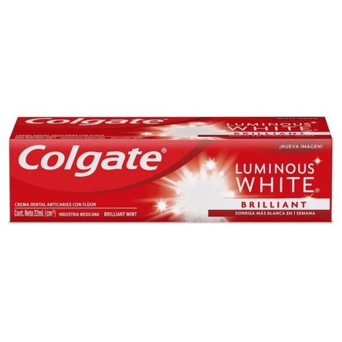 Crema Dental Blanqueadora Colgate Luminous White Tubo 22 Ml