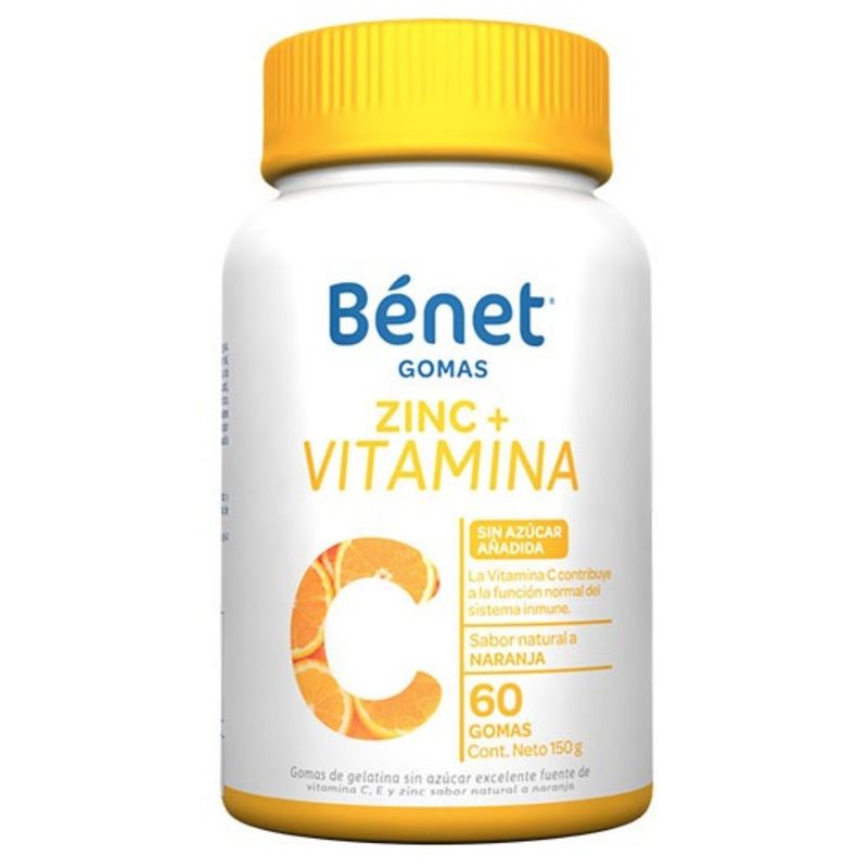 Gomas Benet Vitamina Zinc Sin Azúcar 60 Und