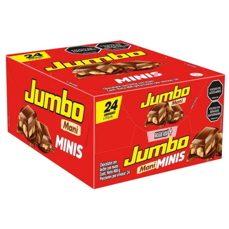 Chocolatina Jumbo Maní 17 g 24 Unidades
