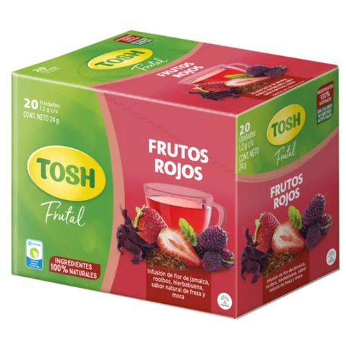 Galletas InFusión Tosh Caliente Frutos Rojos Bolsa X 20 Unidades 24 Gr Nutresa