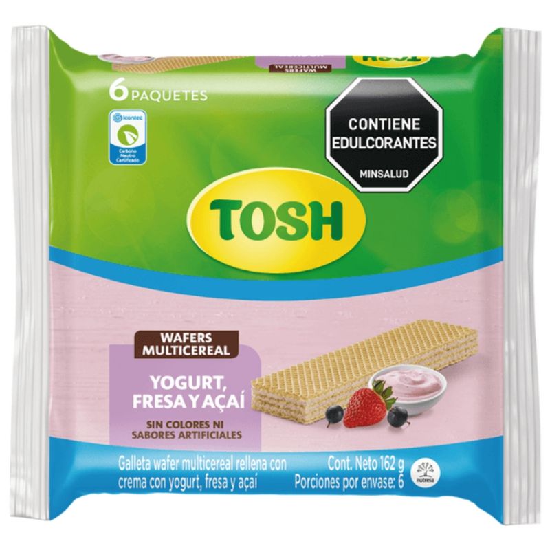 Galletas Tosh Wafer Yogurt Fresa Acai 162 Gr
