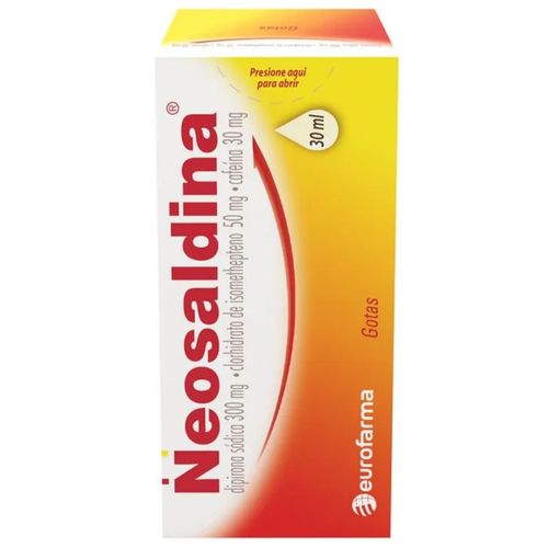Neosaldina Dipirona 300Mg Cafeína 50 Mg Isometepteno 30 Mg Frasco X 30 Ml Gotas Solución Eurofarma