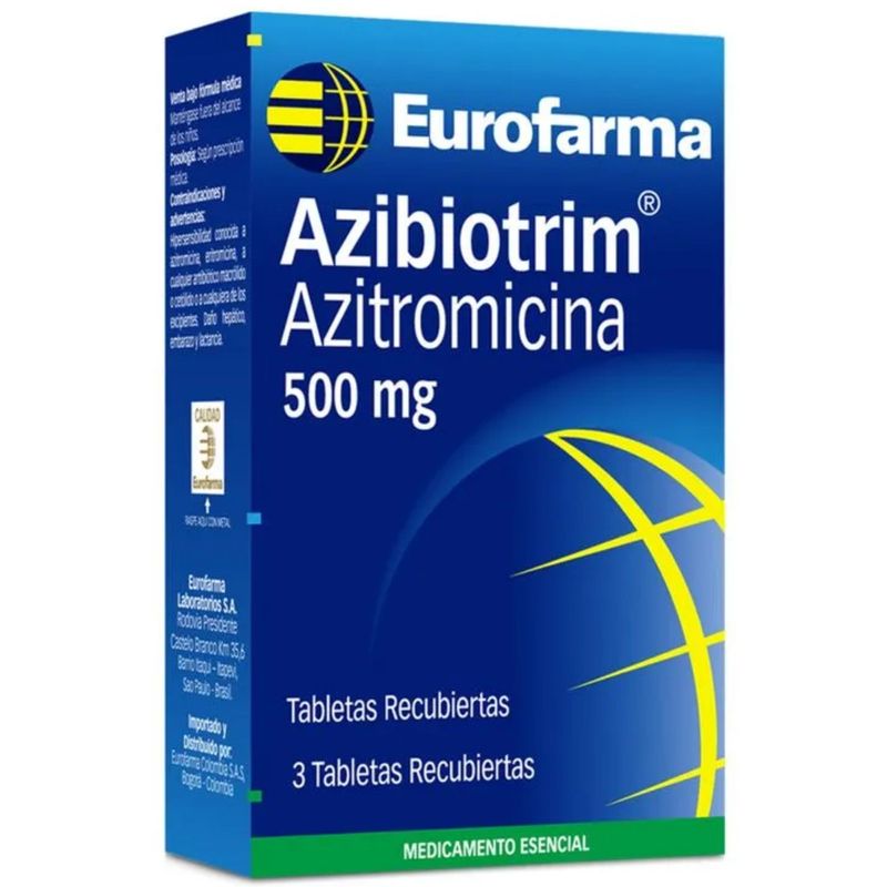Azibiotrim azitromicina 500 mg 3 tabletas
