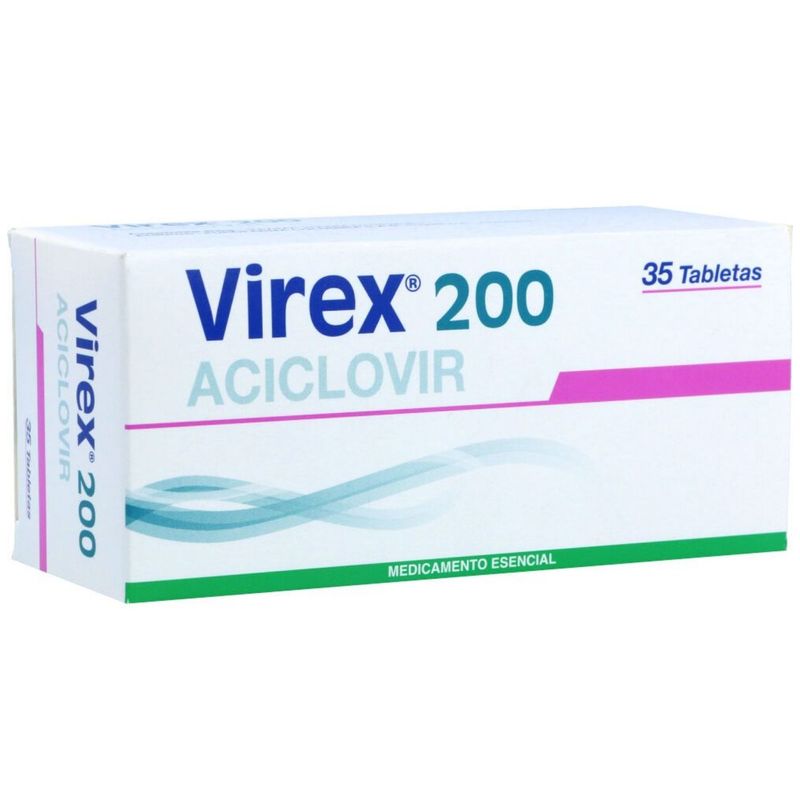 Virex Aciclovir 200 mg 35 Tabletas Oral