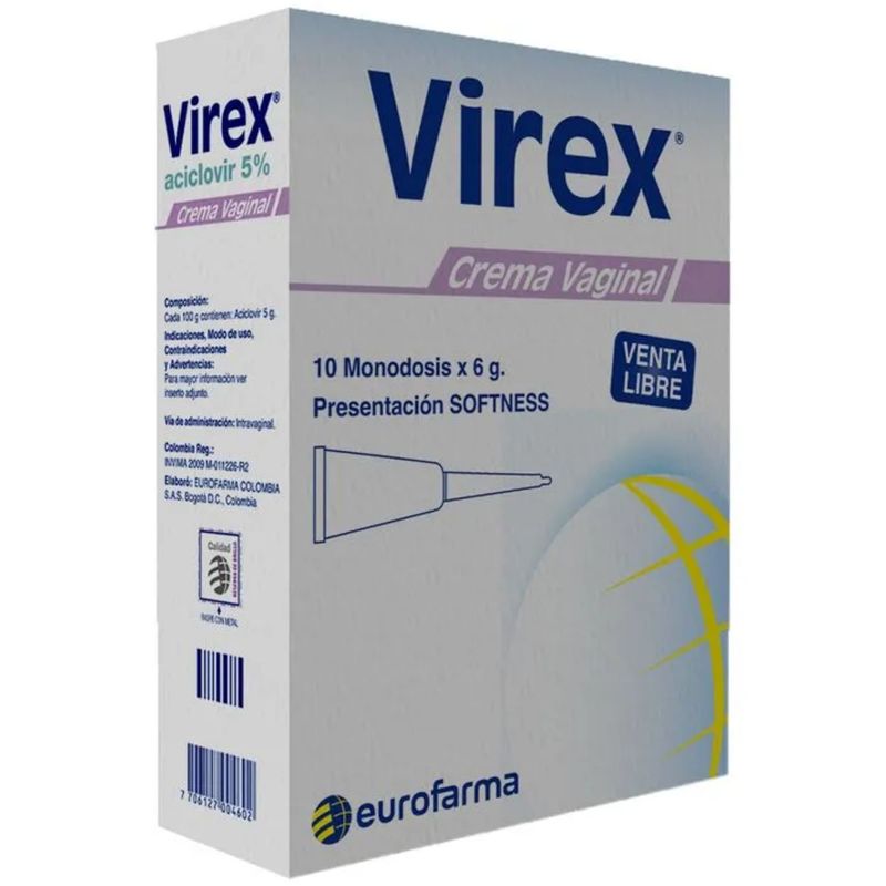 Virex Aciclovir 5% 6 g 10 Unidades Oral