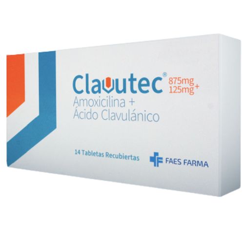 Clavutec Amoxicilina 875 Clavulánico 125 Caja X 14 Tabletas Bcn Medical