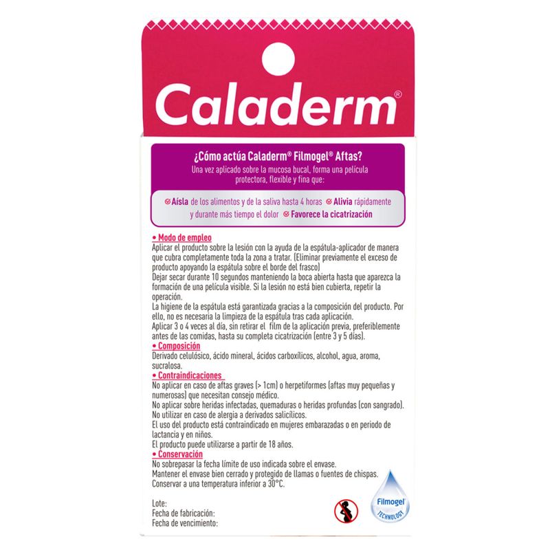 Caladerm Aftas Pequeñas Heridas Bucales 6 ml
