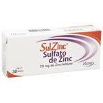 Sulzinc 20 mg 30 Tabletas Humax Oral Rx