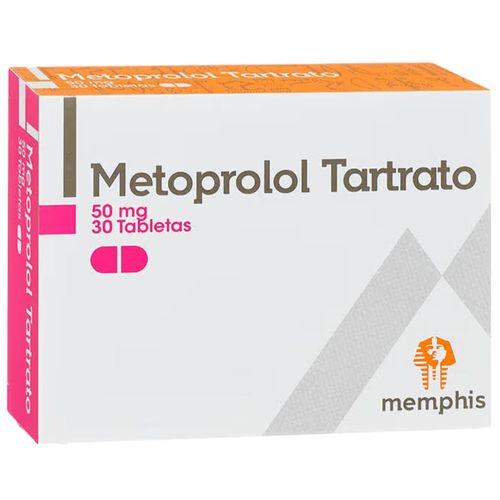 Metoprolol Tartrato 50 Mg Caja X 30 Tabletas Memphis