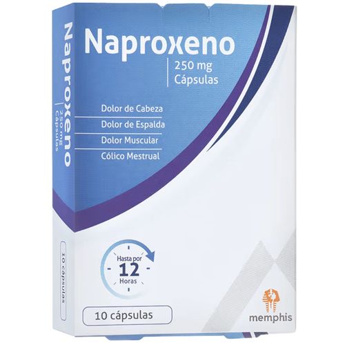 Naproxeno 250 Mg Caja X 10 Cápsulas Memphis