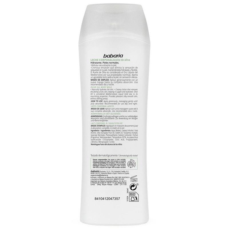 Crema Corporal Babaria Leche Oliva 400 Ml