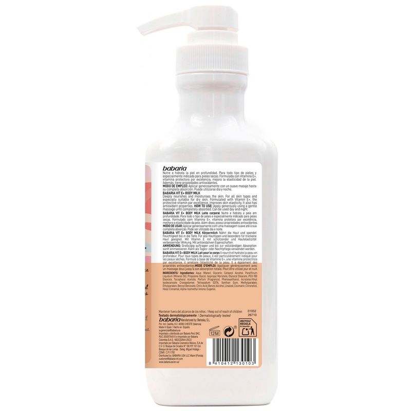 Crema Corporal Babaria Leche Vitamina 500 Ml