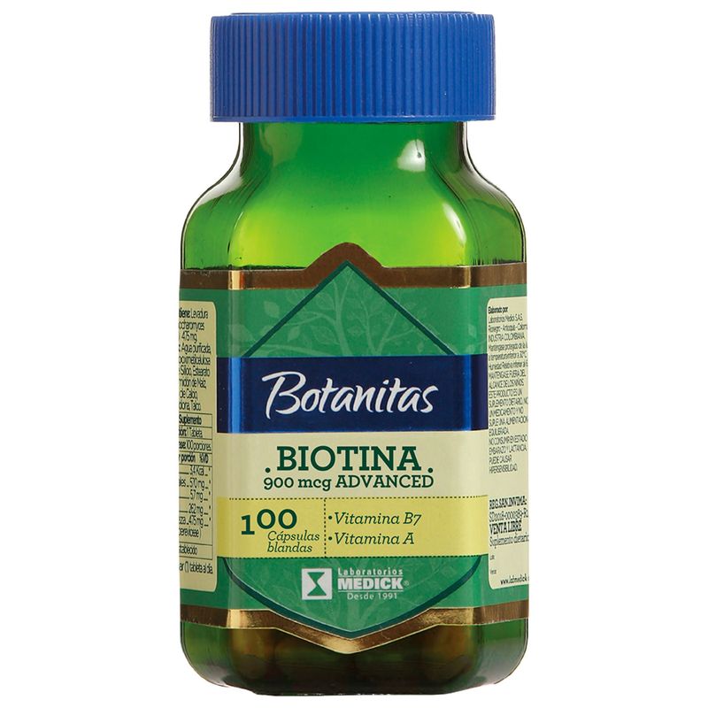 Biotina 900 Mcg Botanitas 100 Cápsulas Medick