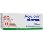Aciclovir 200 Mg Caja X 25 Tabletas Memphis