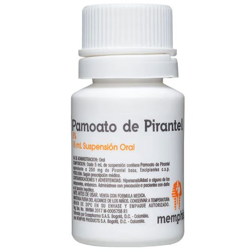 Pamoato De Pirantel Suspensión 1% 250 Mg Frasco X 15 Ml Memphis