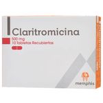 Claritromicina 500 mg caja 10 tabletas Memphis