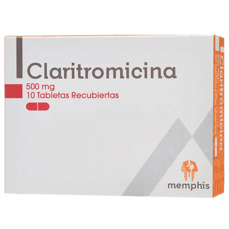 Claritromicina 500 mg caja 10 tabletas Memphis