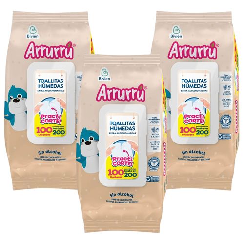Toallitas Húmedas Arrurrú Avena y Karité - Paquete x 300 Und Megapack
