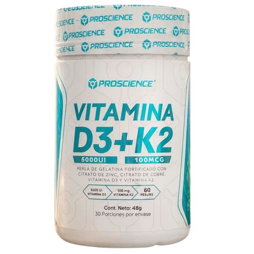 Vitamina D3 + K2 ProScience - Frasco x 60 Perlas