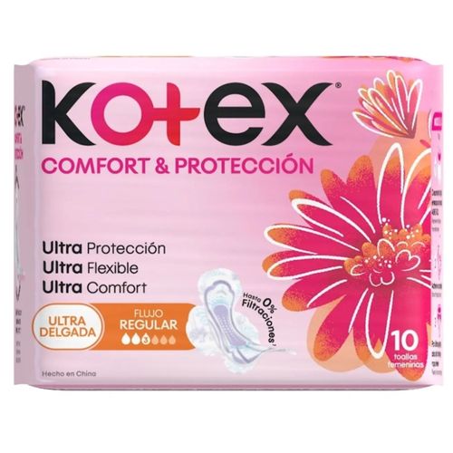 Toallas Higiénicas Kotex Comfort Ultra Delgada - Paquete x 10 Und