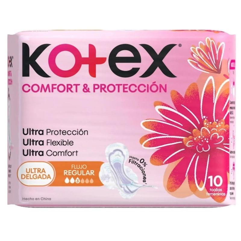 Toallas Kotex Comfort Ultra Delgada 10 Und