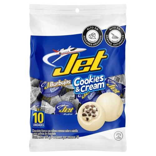 Chocolatina Jet Burbuja Cookies & Cream - Bolsa x 10 Und 115g