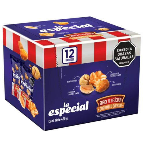 Maní La Especial Caramelo Sal - Caja x 12 Und 40g