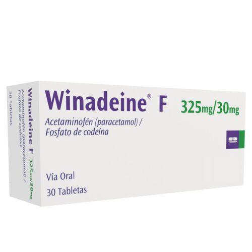 Winadeine F 325mg Acetaminofén / 30mg Codeína - Caja x 30 Tabletas
