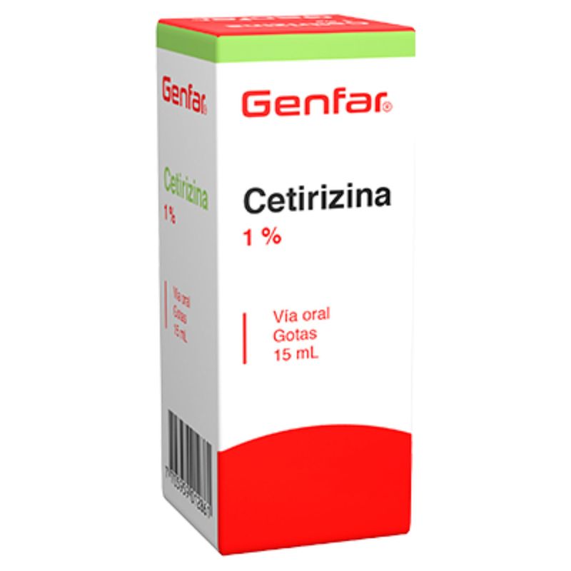Cetirizina 1% Genfar - Frasco x Gotas 15ml