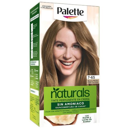 Tinte Palette Naturals Color 7-65 Rubio Medio Café Dorado