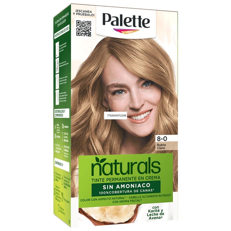 Tinte Palette Naturals Color 8-0 Rubio Claro
