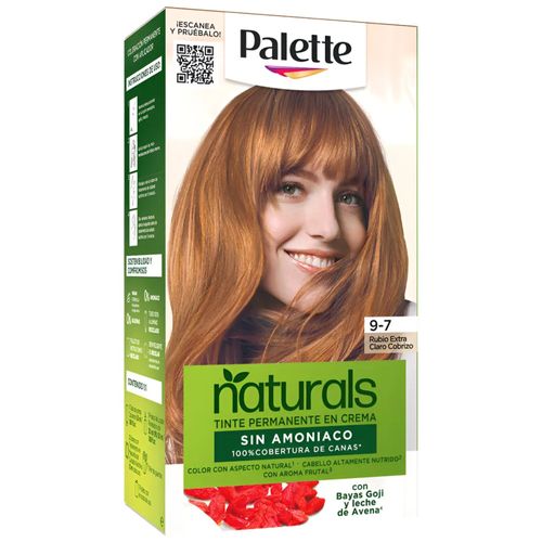 Tinte Palette Naturals Color 9-7 Rubio Extra Claro Cobrizo