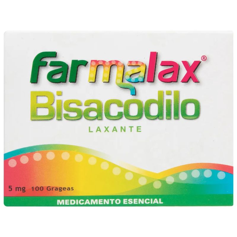 Bisacodilo Farmalax 5 mg Ecar 100 Grageas
