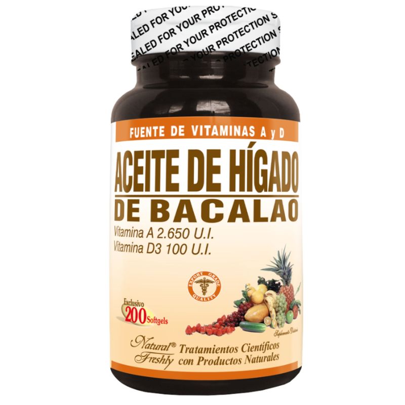 Aceite Hígado Bacalao 200 Softgels Salud