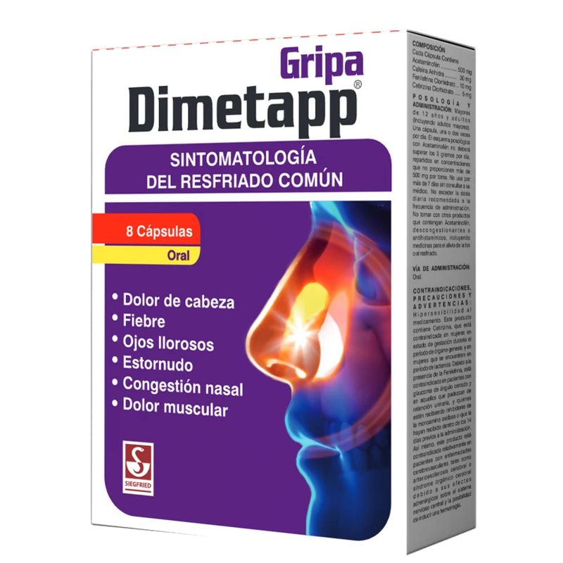 Dimetapp Gripa Cápsulas 8 Tratamiento